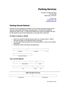 Parking Services Parking Permit Refund
