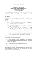 4 Notices from the Society Minutes of the Meeting