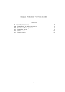 MA2223: NORMED VECTOR SPACES Contents 1. Normed vector spaces