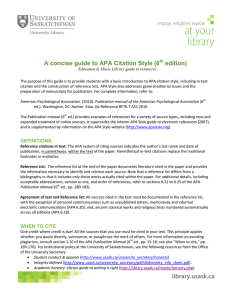 A concise guide to APA Citation Style (6 edition)