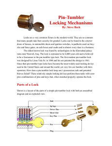 Pin-Tumbler Locking Mechanisms  By: Steve Beck