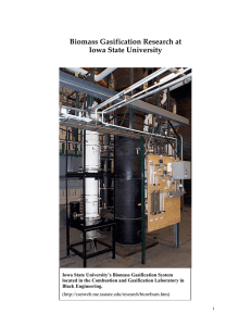 Biomass Gasification Research at Iowa State University