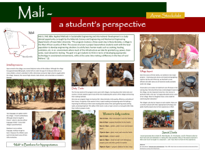 Mali - a student’s perspective  Anne Stockdale