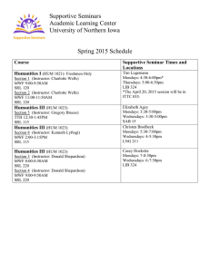 Supportive Seminars Academic Learning Center University of Northern Iowa Spring 2015 Schedule