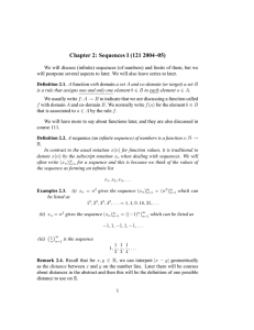 Chapter 2: Sequences I (121 2004–05)