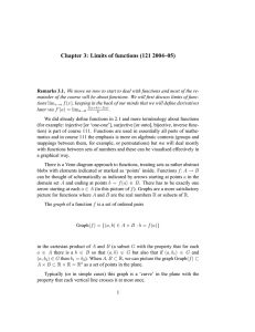 Chapter 3: Limits of functions (121 2004–05)