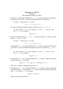 Mathematics 121 2004–05 Exercises 4 [Due Wednesday January 26th, 2005.]