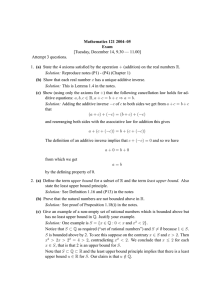 Mathematics 121 2004–05 Exam (b) (c)