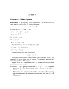 Chapter 4: Hilbert Spaces 321 2008–09