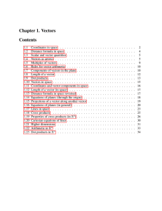 Chapter 1. Vectors Contents