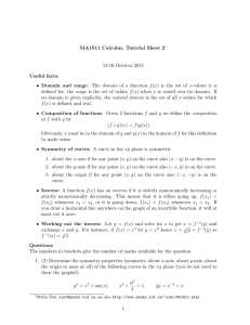 MA1S11 Calculus, Tutorial Sheet 2 13-16 October 2015 Useful facts: