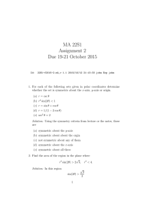 MA 22S1 Assignment 2 Due 19-21 October 2015
