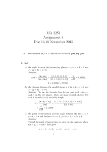 MA 22S1 Assignment 4 Due 16-18 November 2015