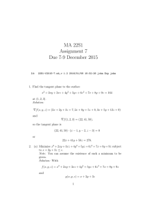MA 22S1 Assignment 7 Due 7-9 December 2015