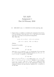 MA 342N Assignment 1 Due 24 February 2016