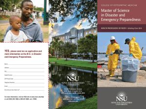 Master of Science in Disaster and Emergency Preparedness Yes