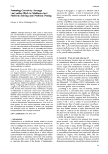 Fostering Creativity through Instruction Rich in Mathematical