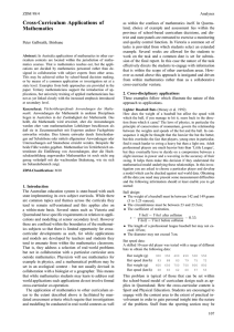 Cross-Curriculum Applications of Mathematics