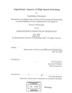 Algorithmic  Aspects  of  High  Speed ... Saadeddine  Mneimneh © MASSACHUSETTS