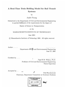 A  Real-Time  Train Holding  Model  for ... Systems Andr6  Puong