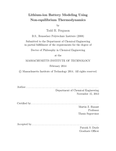 Lithium-ion Battery Modeling Using Non-equilibrium Thermodynamics Todd R. Ferguson