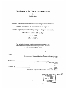 Notification  in the THOR  Database System