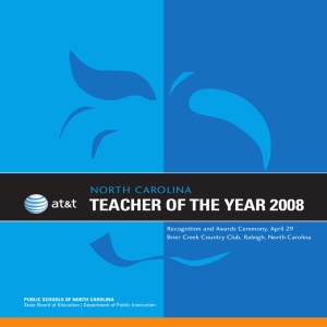 TEACHER OF THE YEAR 2008 NORTH CAROLINA