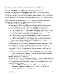 Summary of North Carolina Superintendent Evaluation Process