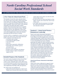 North Carolina Professional School Social Work Standards