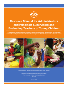 Resource Manual for Administrators and Principals Supervising and