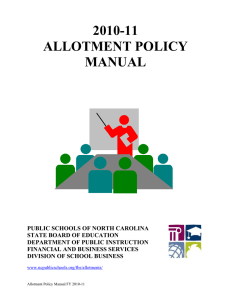 2010-11 ALLOTMENT POLICY MANUAL