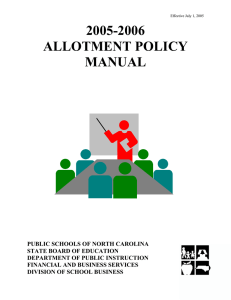 2005-2006 ALLOTMENT POLICY MANUAL