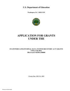 APPLICATION FOR GRANTS UNDER THE U.S. Department of Education