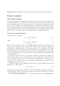 Fourier Analysis The Fourier integral
