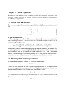 Chapter 2. Linear Equations