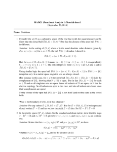MA3421 (Functional Analysis 1) Tutorial sheet 1 [September 26, 2014] Name: Solutions
