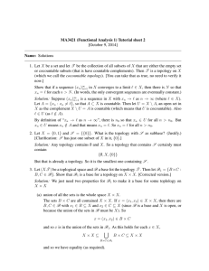 MA3421 (Functional Analysis 1) Tutorial sheet 2 [October 9, 2014] Name: Solutions