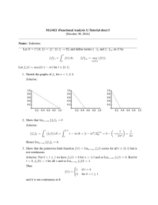 MA3421 (Functional Analysis 1) Tutorial sheet 5 [October 30, 2014] Name: Solutions