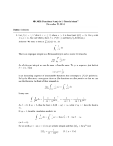MA3421 (Functional Analysis 1) Tutorial sheet 7 [November 20, 2014] Name: Solutions