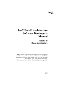 IA-32 Intel Architecture Software Developer’s Manual