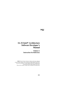 IA-32 Intel Architecture Software Developer’s Manual