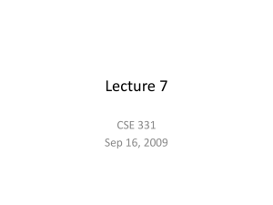 Lecture 7 CSE 331 Sep 16, 2009