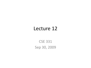 Lecture 12 CSE 331 Sep 30, 2009