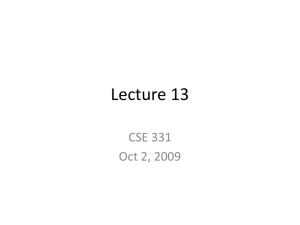Lecture 13 CSE 331 Oct 2, 2009