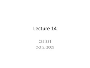 Lecture 14 CSE 331 Oct 5, 2009