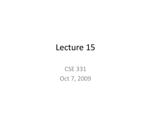 Lecture 15 CSE 331 Oct 7, 2009