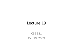 Lecture 19 CSE 331 Oct 19, 2009
