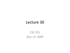 Lecture 30 CSE 331 Nov 13, 2009