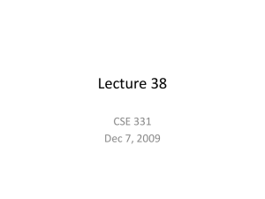 Lecture 38 CSE 331 Dec 7, 2009