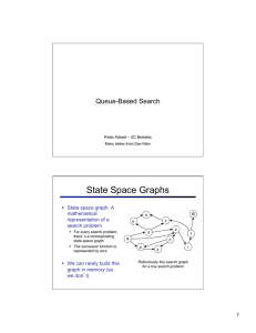 State Space Graphs Queue-Based Search § State space graph: A